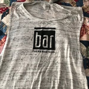 Bar Method logo muscle tee Size L worn once EUC